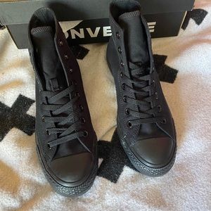 High top all black Converse